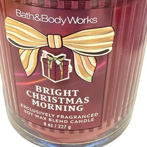 Bath Body Works Bright Christmas Morning 8oz Soy Wax Candle Holiday Scented